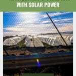 Several small tunnel greenhouses with the text: Revolutionize Greenhouses with solar power