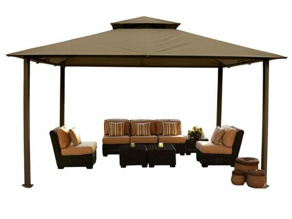 Kingsbury Gazebo with Cocoa Top and without Mosquito Netting