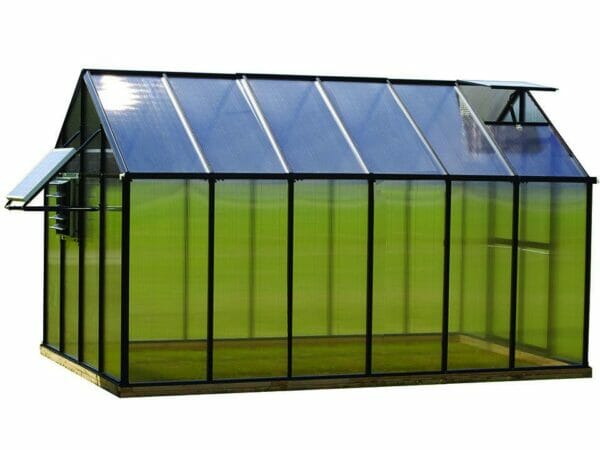 Black Riverstone Monticello Greenhouse 8x12 - Mojave Package - white background