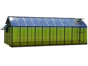 Black - Riverstone Monticello Greenhouse 8x20 - Mojave Package - side view - white background