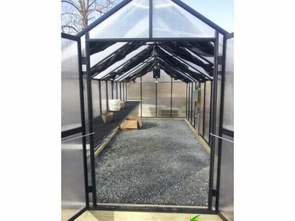 Riverstone Monticello Greenhouse 8x20 - Premium Package - with shade cloth