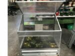 Delta Park Single Cold Frame. Top view. Open Roof panel. With Plants inside