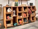 Double Storage Cubby Shelf with tools