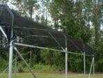 Riverstone Black Knitted Shade Cloth as a Pergola Shade - side view