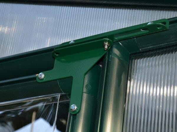 Rion 6ft x 10ft EcoGrow 2 Twin Wall Greenhouse - HG7010 - internal view - close up - door hinges