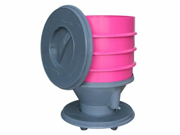 Eco Worm Composter - Pink. Open lid