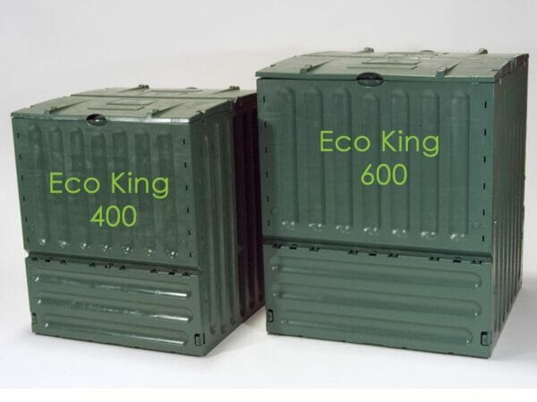 Eco King 400 & 600 Compost Bin Size Comparison Closed showing its side view