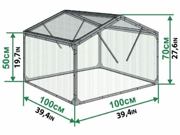 Dimensions of Delta Park Gable Roof Cold Frame