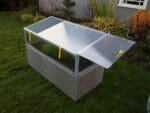 Grey Timber Raised Bed with Year Round Cold Frame Sliding Top Panel
