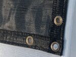 Solexx Black Shade Cloth hemmed edges with grommets