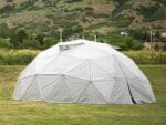 24-feet wide Harvest Right Geodesic Dome Greenhouse in a garden