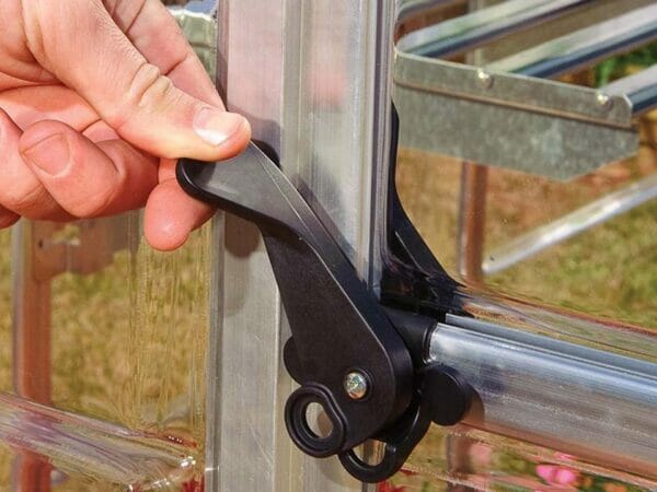 Palram Hybrid 6ft x 10ft Hobby Greenhouse-HG5510 - lockable door handle with magnetic catch