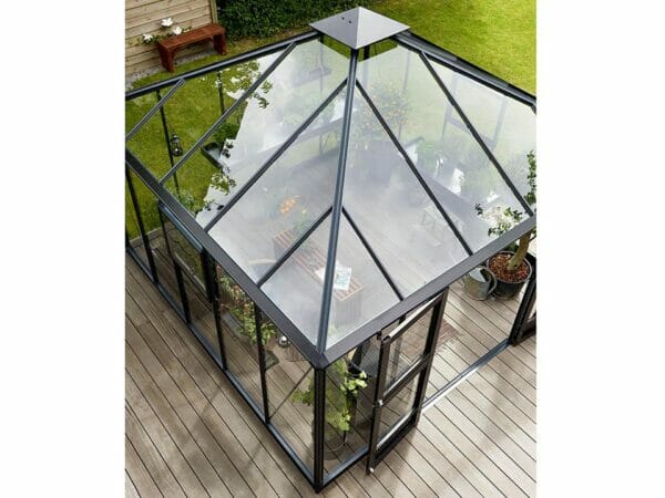 Juliana Oase Anthracite Toughened Glass 12ft x 12ft. Top View