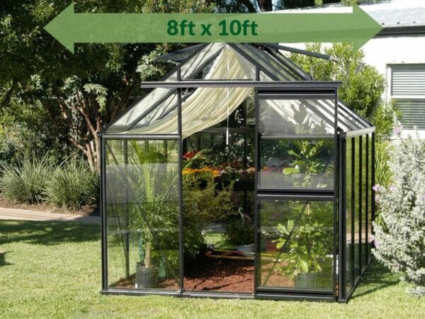 Frontal view of the Janssens Junior Victorian J-VIC 23 Greenhouse 8ft x 10ft