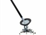 Joyful Flappers™ Magnetic Sweeper 2-in-1 Combo Kit - magnetic disk with attached metal debris - white background