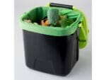 Small MAZE Kitchen Caddie Compost Bin with green corn bag inside and kitchen scraps