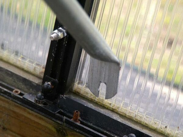 Detached and close up of the MONT Work Station Kit in glass background - shelving could be set at any height