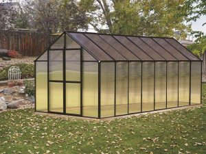 Riverstone Monticello Greenhouse 8x16 with a black frame