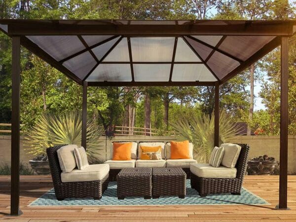 Paragon Madrid 10ft x 13ft Hard Top Gazebo Showing the interior roof