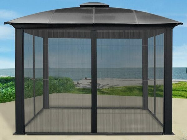 Paragon Sienna Hard Top Gazebo 12 ft x 12ft with Sliding Screen and empty inside