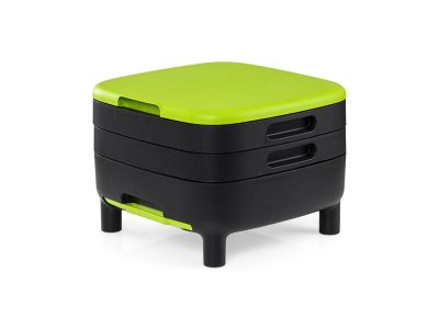 Green and Black MAZE 2-Tray Worm Farm with white background