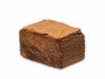 Brown block of coconut peat