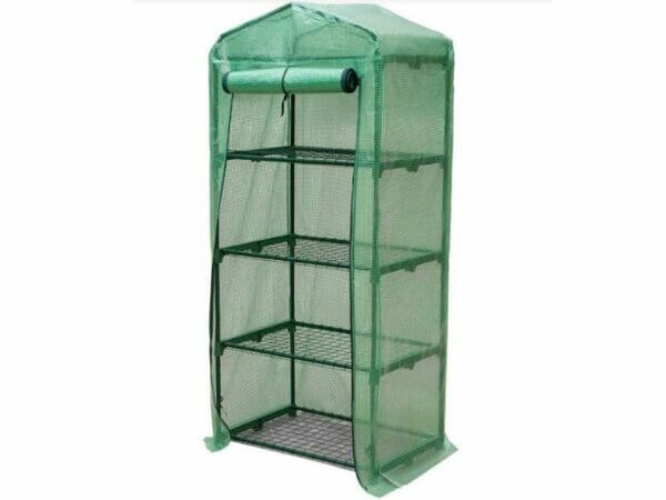 Genesis Portable Rolling Greenhouse with open opaque cover - slightly facing the left side