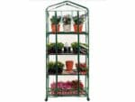 Genesis Portable Rolling Greenhouse with closed clear cover and plants inside