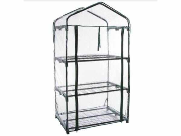 Three layer Genesis Portable Rolling Greenhouse framework with cover