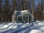 Front view of the T-Shaped Royal Victorian Antique Orangerie in winter