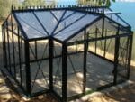 Empty Janssens T-Shaped Royal Victorian Orangerie 10ft x 16ft, large enough for social gatherings and all your favorite plants