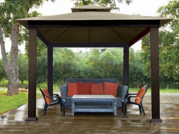Savannah Gazebo with Cocoa Top Front View