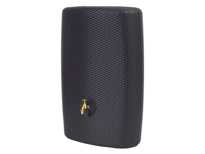 Dark Brown Sunda Wicker Look Rain Barrel