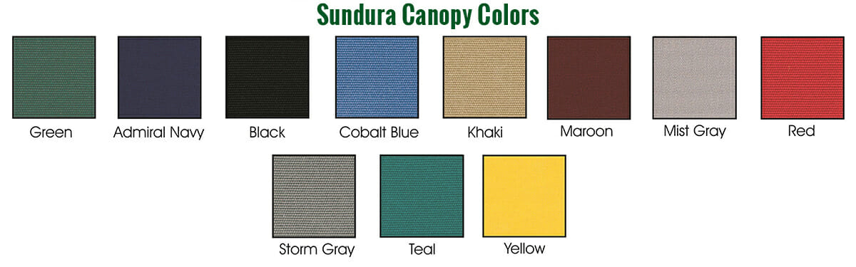 Color grid of the Sundura canopies for the Acacia Gazebo
