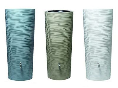 Wave Rain Barrel with Planter