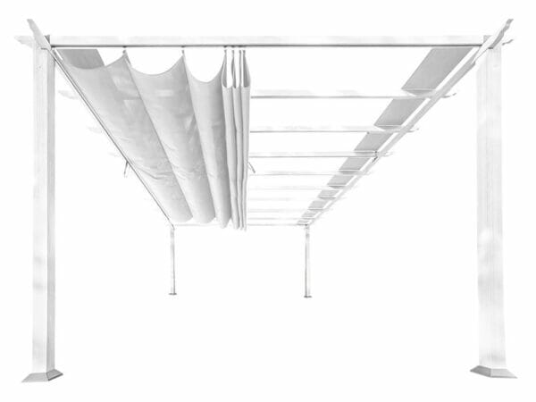 Florence White Aluminum Pergola with a White Color Canopy