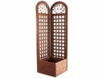 Wooden Trellis Screen & Planter System Front View with white background