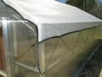 RSI Educational Greenhouse 63% Shade Cloth over greenhouse secured with tie downs