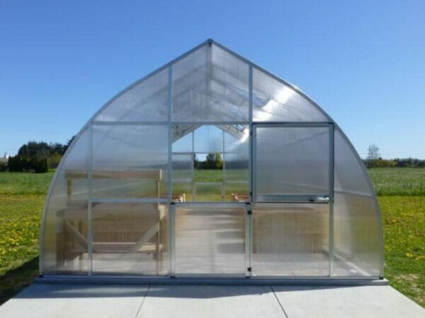 Hoklartherm Riga XL 7 Greenhouse 14x23 front view with upper door open