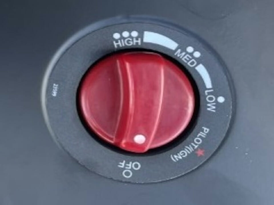 RSI Outdoor Patio Portable Radiant Heater Temperature Regulation Button