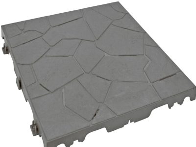RSI Interlocking Greenhouse Flooring single tile, gray, with stone effect