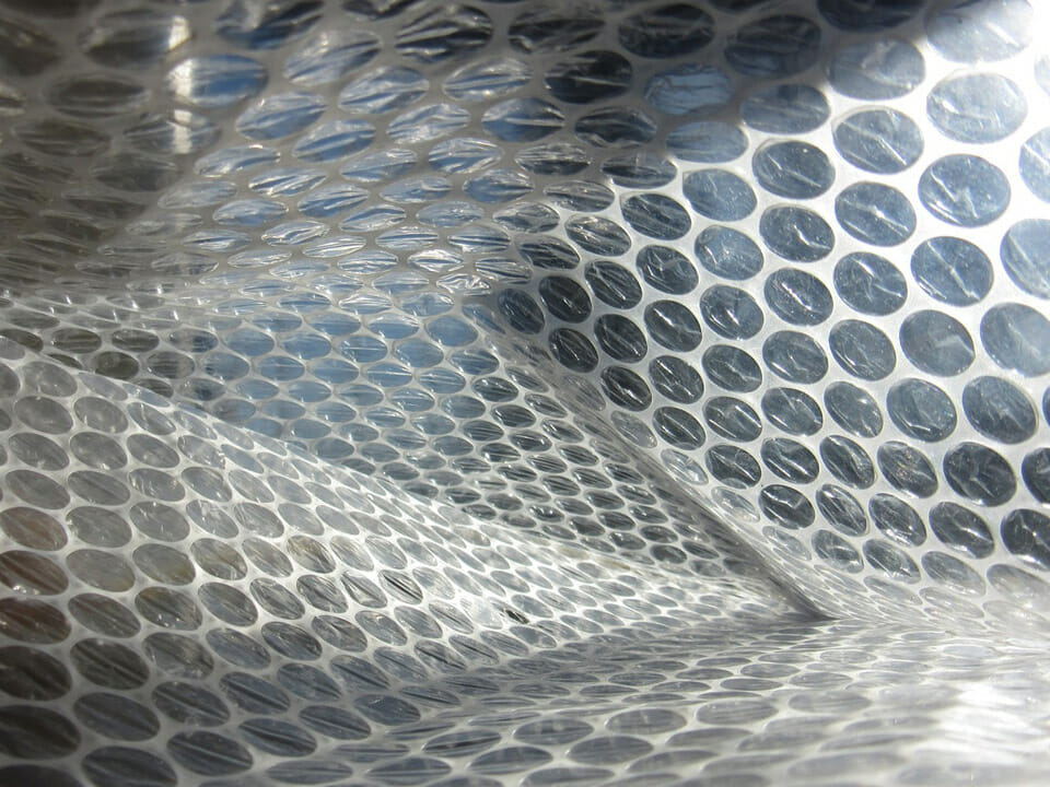 View of bubble wrap with large bubbles
