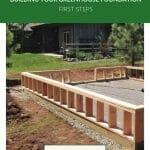 Greenhouse framing on concrete slab with text: Building Your Greenhouse Foundation First Steps