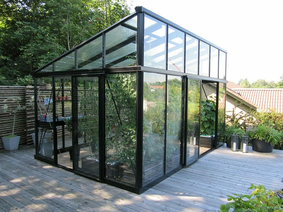 greenhouse to protect plants in winter