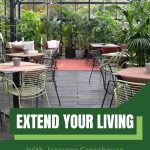 Gigant greenhouse with text: Extend your living with Janssens Greenhouse