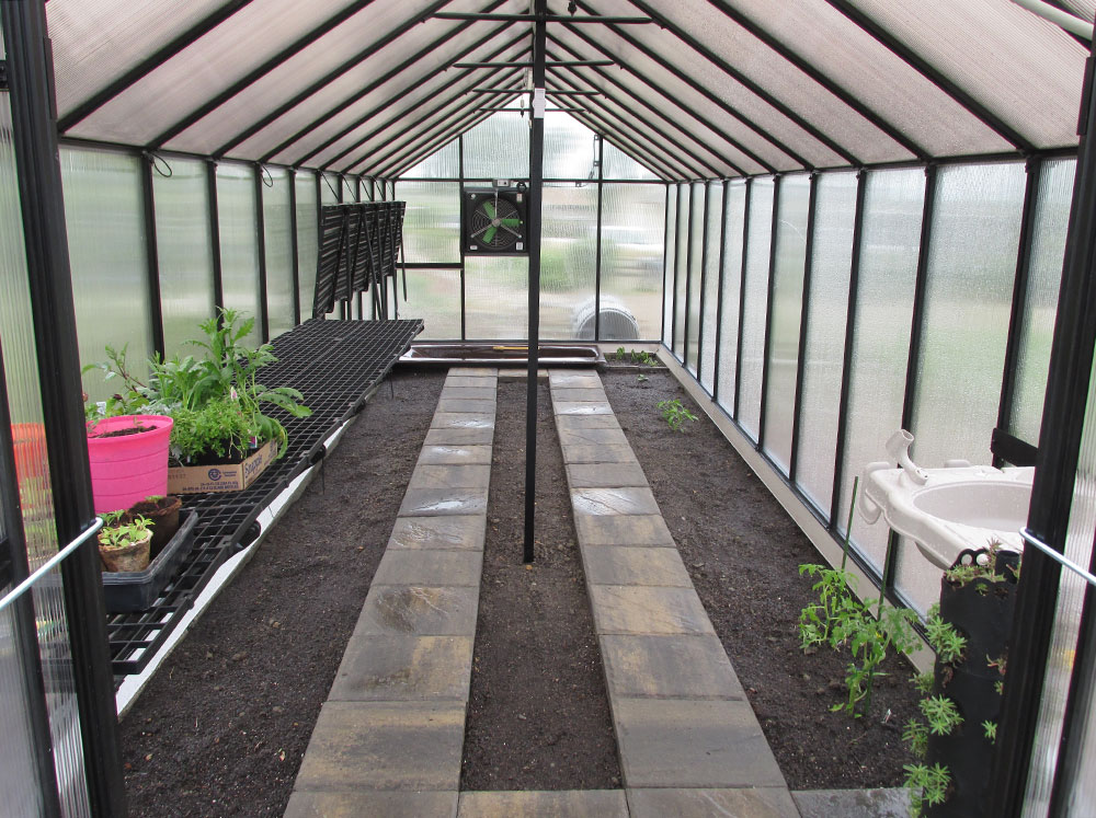 Interior of a Riverstone MONT Greenhouse Mojave Edition