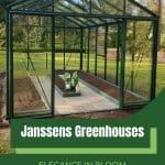Janssens Greenhouse with text: Janssens Greenhouses Elegance in Bloom