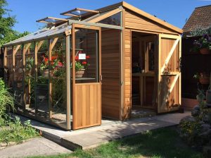 Alton Fusion Greenhouse Shed Hybrid in a backyard