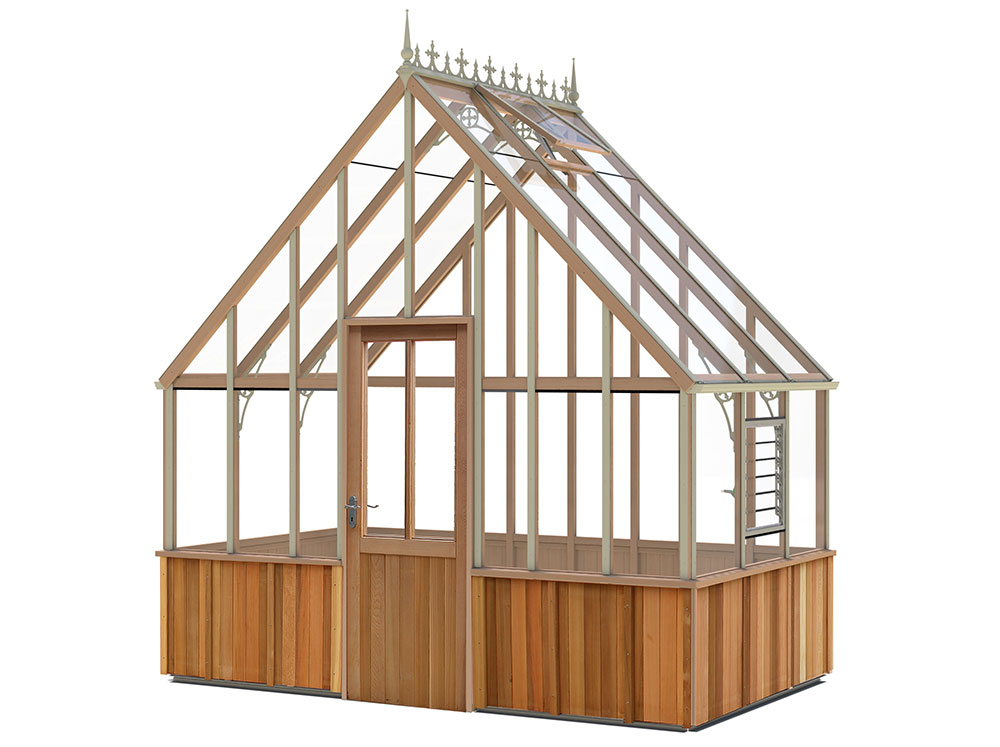 Cat drawing of the Alton 11x6 Westminster Wooden Greenhouse