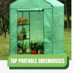 Genesis Portable greenhouse with text: Top Portable Greenhouses for Winter